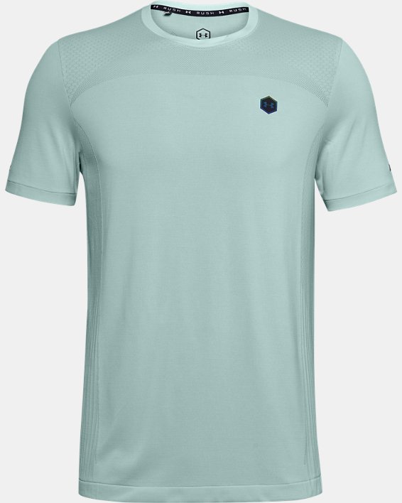 Men's UA RUSH™ Seamless Fitted Short Sleeve, Blue, pdpMainDesktop image number 7